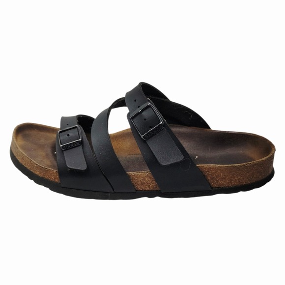 Birkenstock Black Two Strap Sandals Men's Cork Footbed Comfort 10.5 UK 11.5 US - Picture 4 of 11